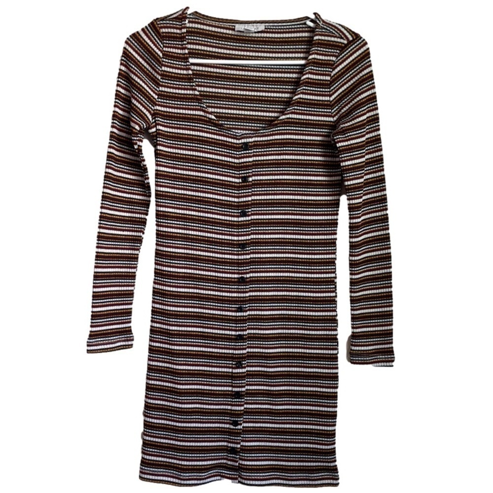 WOMEN’S Topshop Long Sleeved Striped Knit Dress Size 6